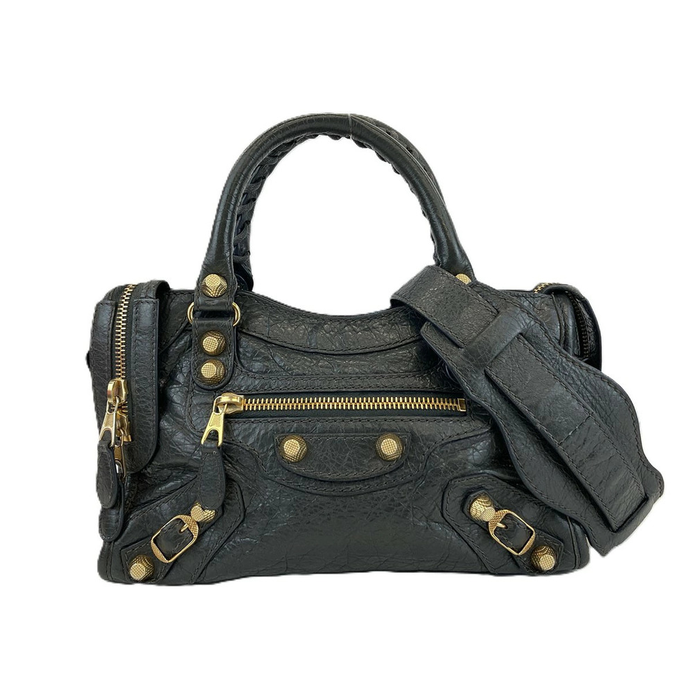 BALENCIAGA Giant City Handbag Leather Gray